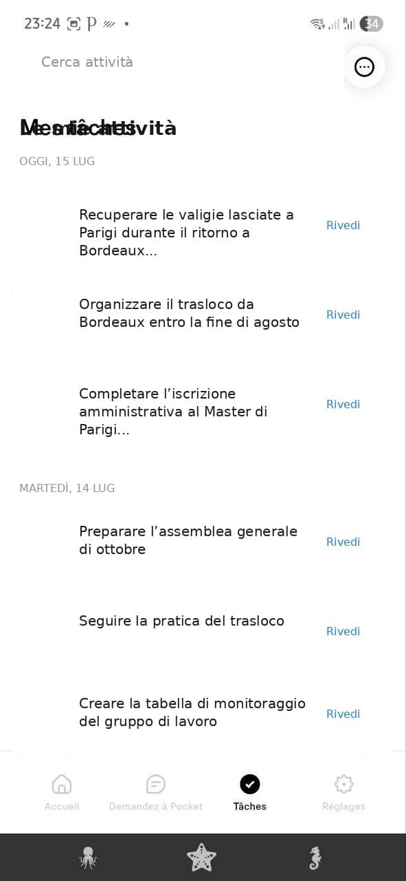 pocket ai recensione - attività
