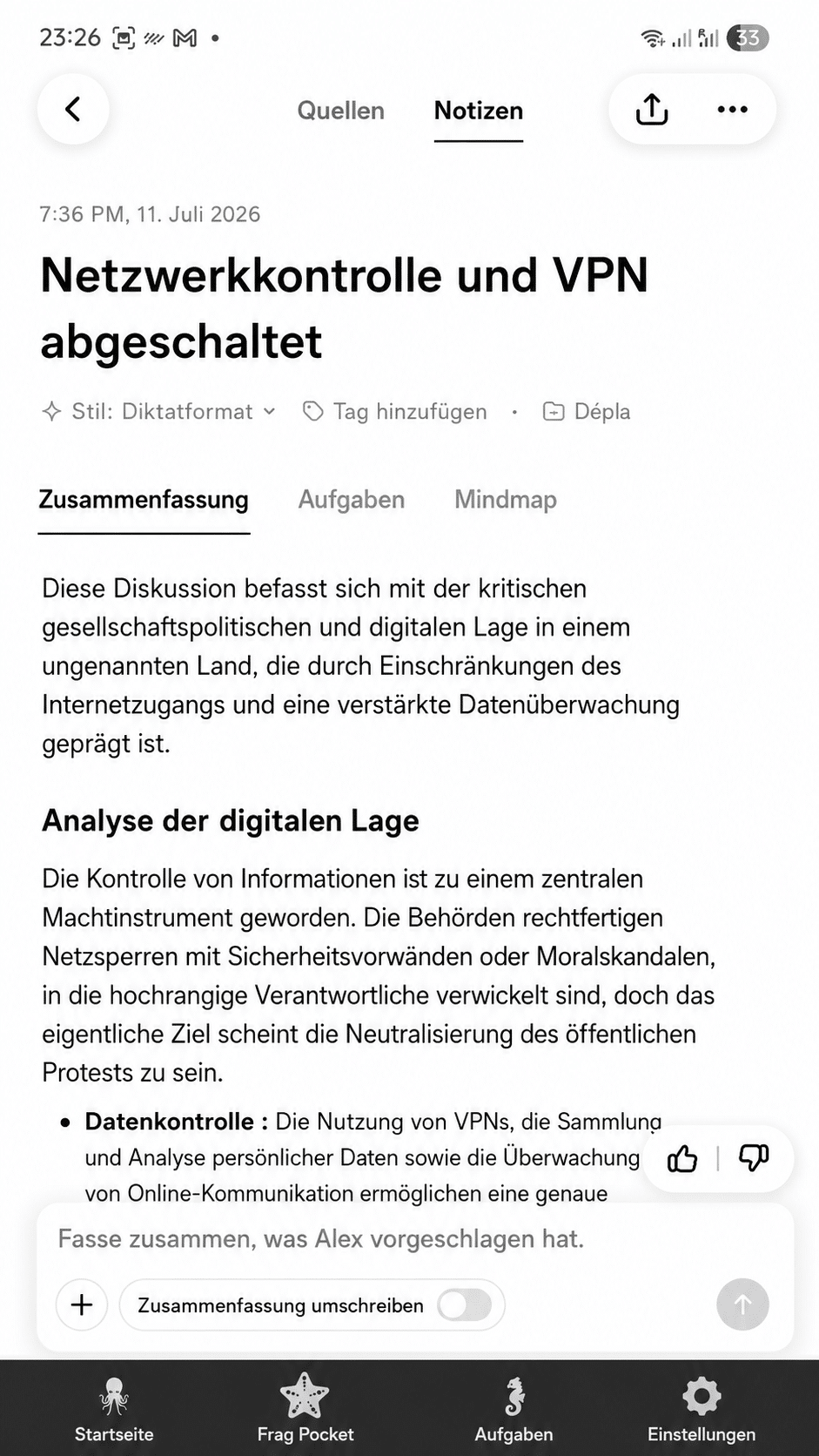 pocket ai test - Zusammenfassung-Notiz