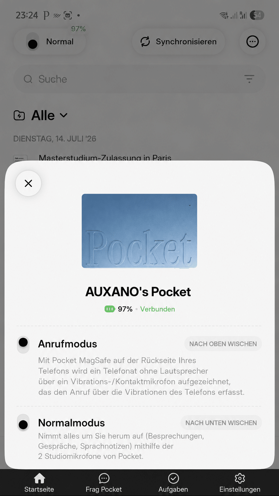 pocket ai test - heypocket-Verbindung