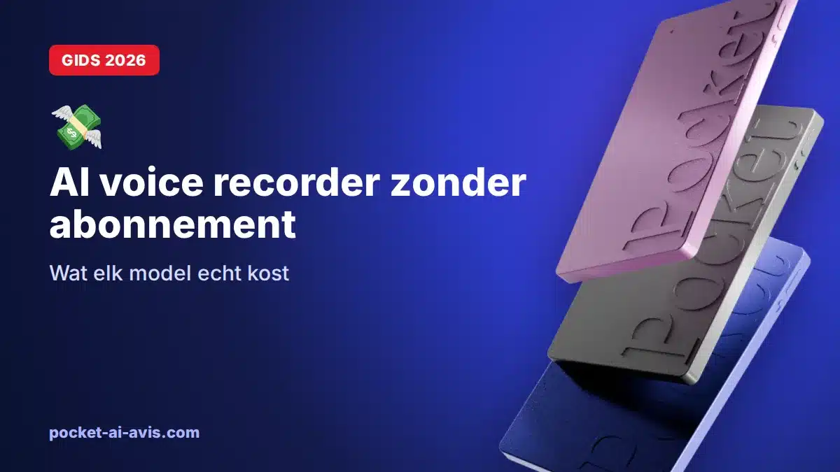 AI voice recorder zonder abonnement: wat elk model echt kost (2026)