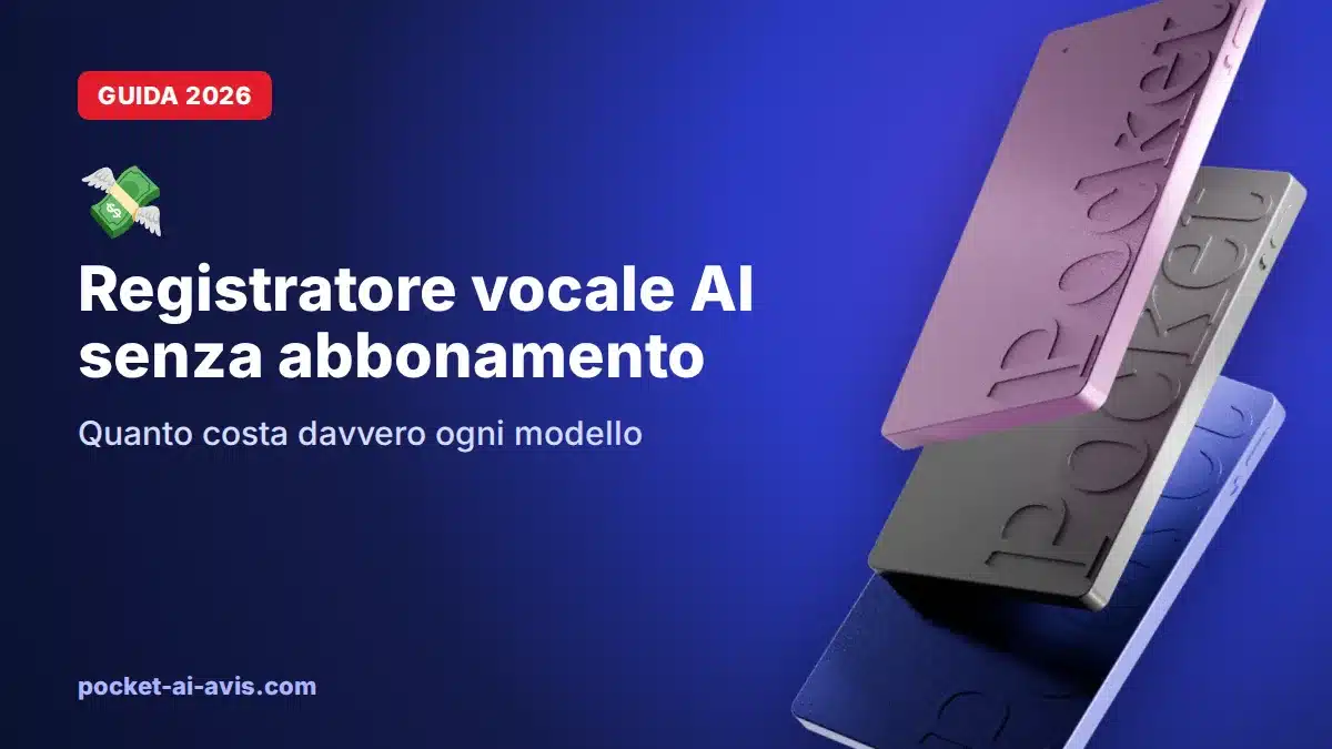 Registratore vocale AI senza abbonamento: quanto costa davvero ogni modello (2026)